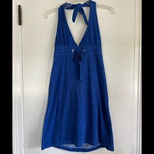 Y2K Terry Cloth Halter Top Dress Size Large